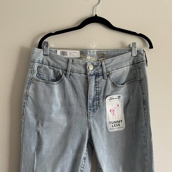 Seven7 Women 12 Amsterdam Distressed Denim Tummyless High Rise Skinny Jeans NWT - Picture 6 of 16